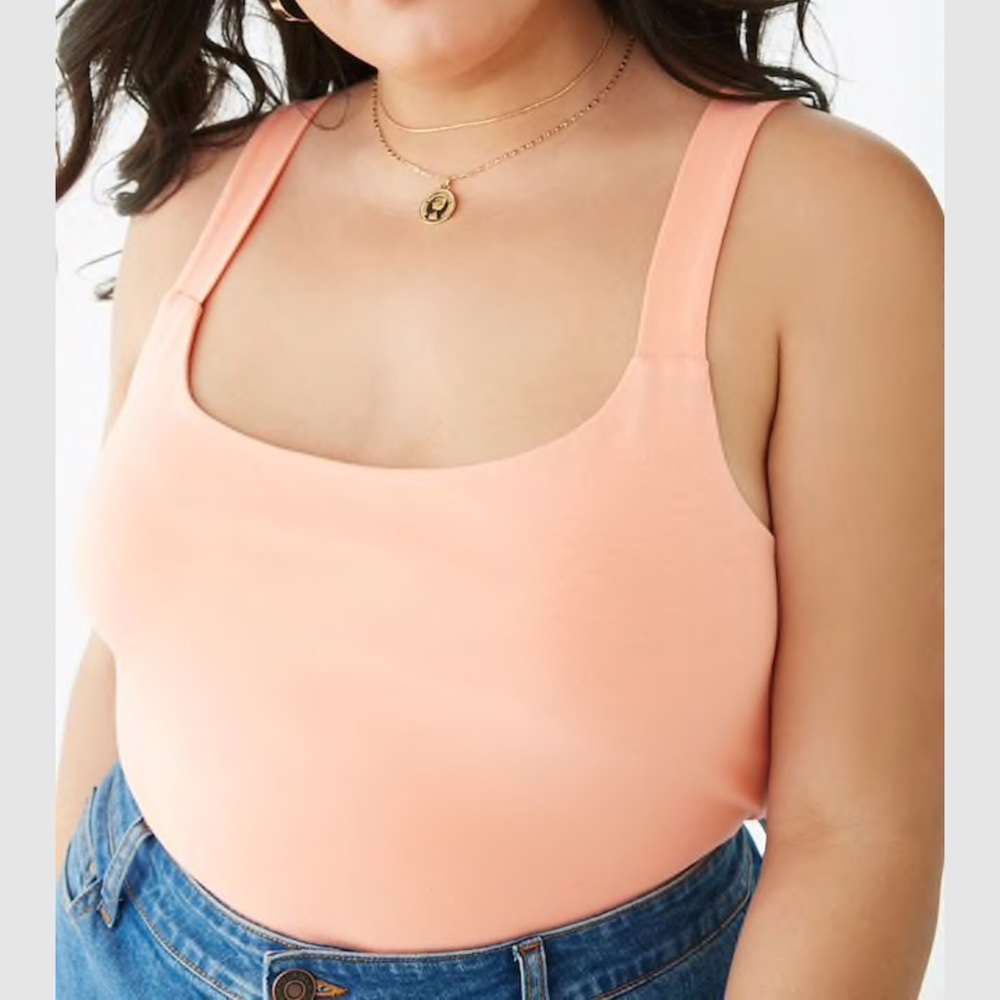 Plus size square neck crop top